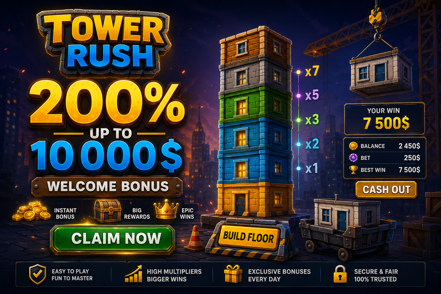 Tower Rush game welcome bonus in India